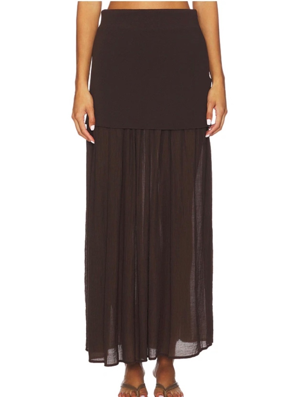 LINE & DOT ESPRESSO RHONE MIX-MEDIA MAXI SKIRT SIZE MEDIUM - NEW WITH TAG - Picture 3 of 17
